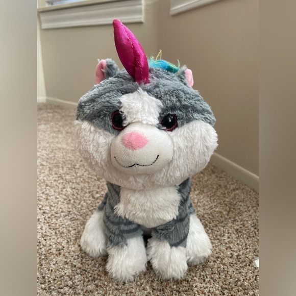 Kellytoy Unicorn Cat Plush Pink Sparkle Eyes - Picture 3 of 7